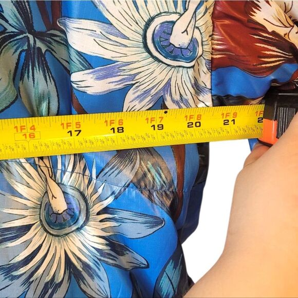 Farm Rio Women's Cashew Mandala Reversible Belted Floral Puffer Jacket SZ S NWT - Picture 13 of 13